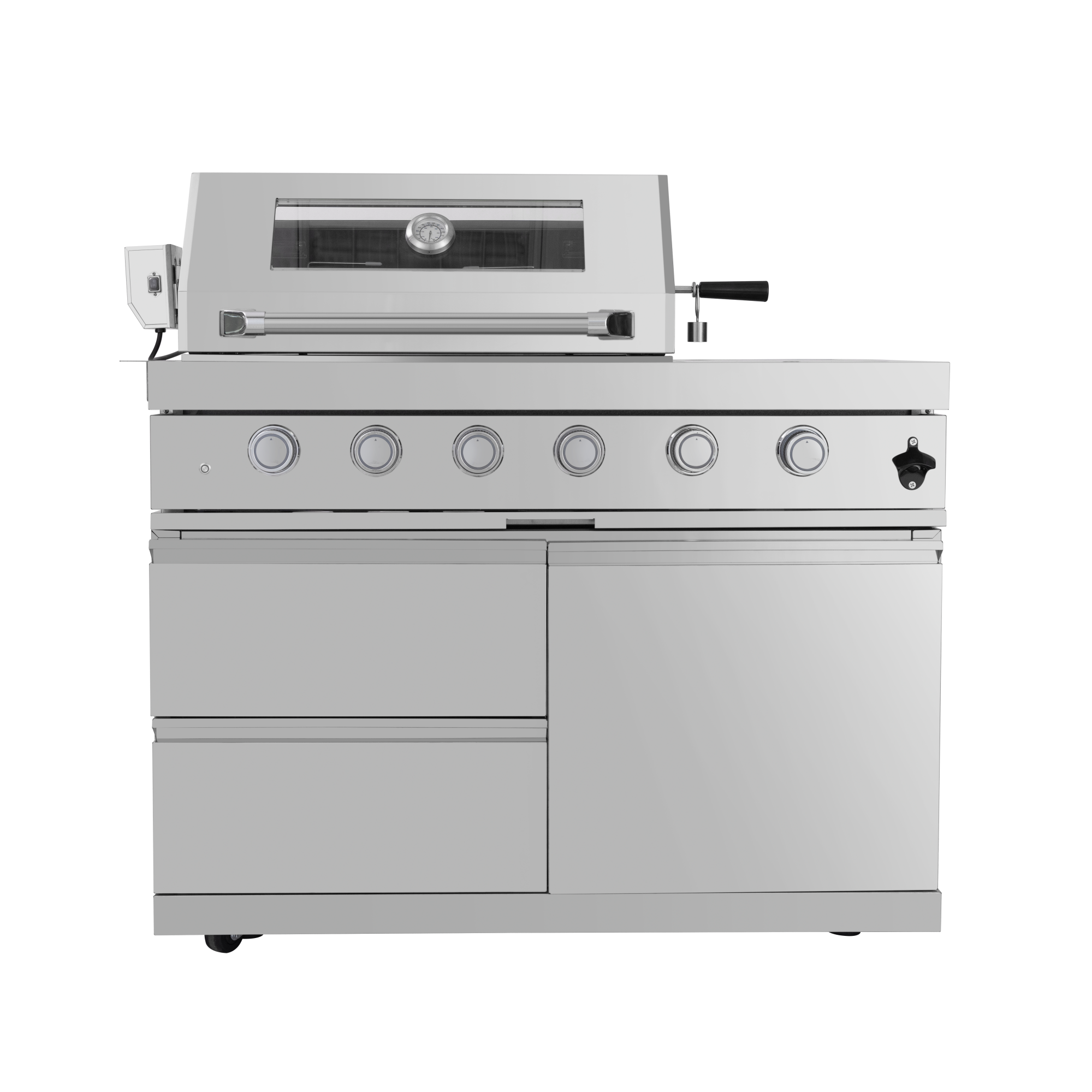 125" 10,8000 BTU 4-Burner Outdoor Kitchen Island Grill with Pizza Oven