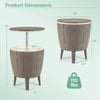 10 Gallon Cooler Bar Table Outdoor Coffee Table Ice Bucket with Telescopic Tabletop for cold drinks