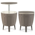 10 Gallon Cooler Bar Table Outdoor Coffee Table Ice Bucket with Telescopic Tabletop for cold drinks