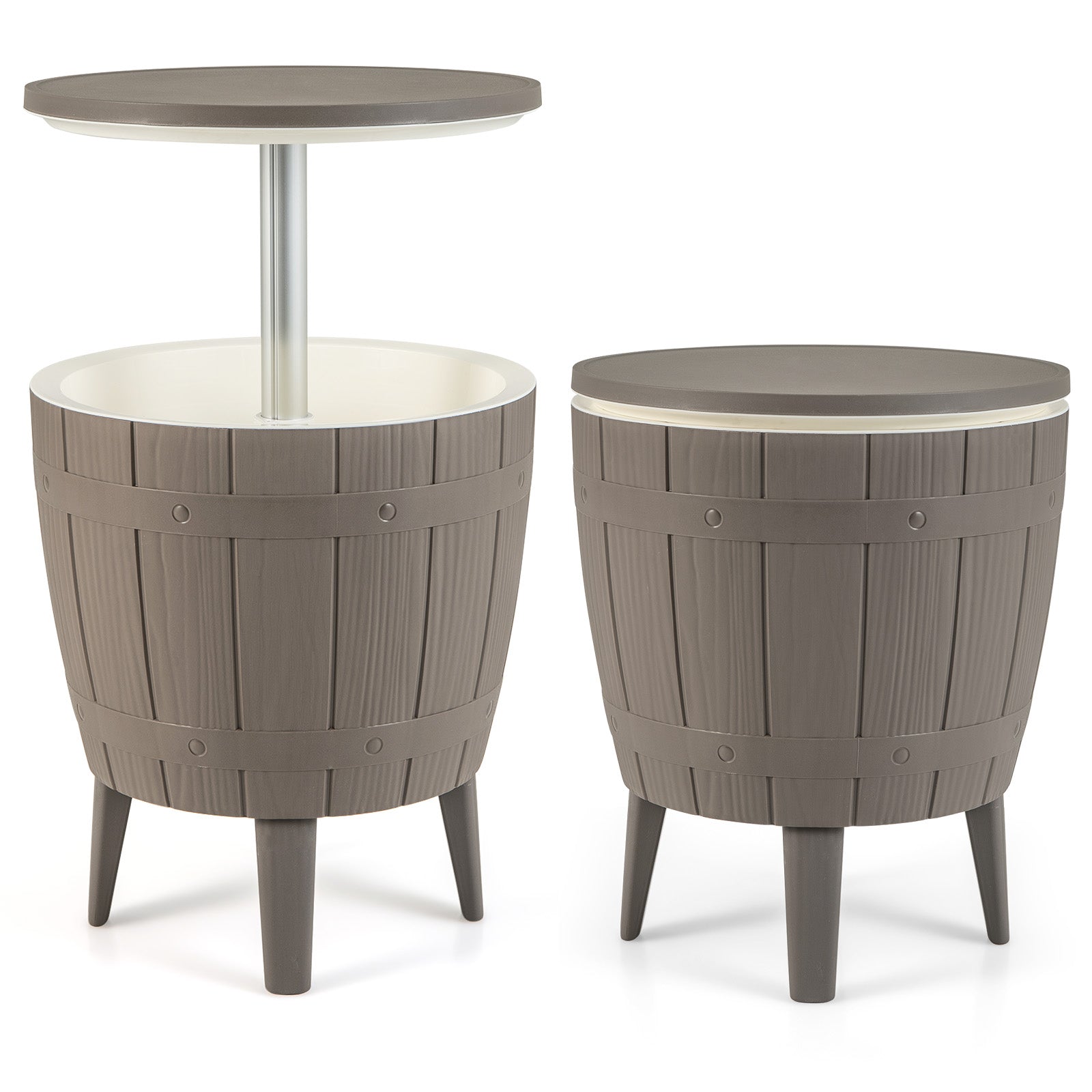 10 Gallon Cooler Bar Table Outdoor Coffee Table Ice Bucket with Telescopic Tabletop for cold drinks