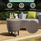 10 Gallon Cooler Bar Table Outdoor Coffee Table Ice Bucket with Telescopic Tabletop for cold drinks