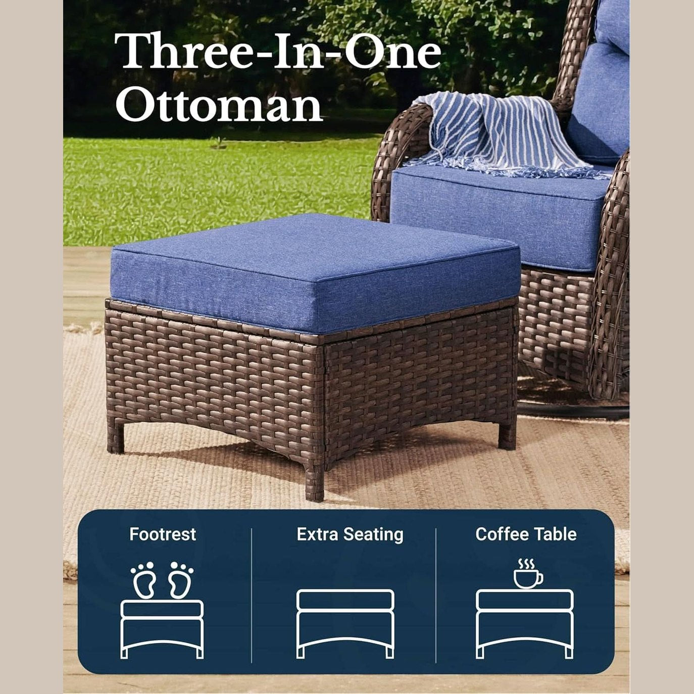 Luxury Outdoor Patio Furniture Set with Thick Cushions
