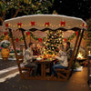 Outdoor Waterproof Solid Wood Picnic Table and Bench Set with Removable Canopy