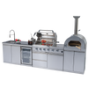 125" 10,8000 BTU 4-Burner Outdoor Kitchen Island Grill with Pizza Oven