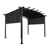 12' x 9' Outdoor Patio Pergola Gazebo - Steel Frame Sun Shelter With Retractable Canopy