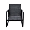 3 Pieces Patio Bistro Set Outdoor Rocking Chair with Blue Cushion for Yard Garden Poolside