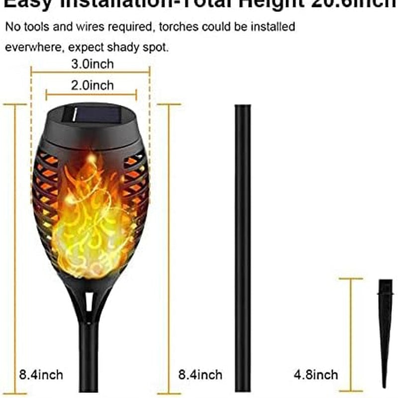 12Pack Flickering Flame Solar Torch Lights for Garden Decor, Waterproof Solar Lights Outdoor Decorative, Garden Outdoor Decorations for Yard Porch Lawn Patio outside Decor-Luces Solares