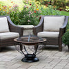 29 In. round Steel Wood Fire Pit with Porcelain Bowl