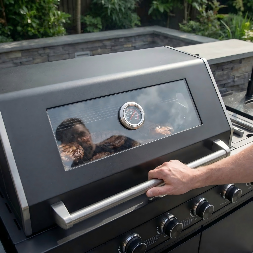 4-Burner 72000 BTU Deluxe Stainless Steel Propane Gas Outdoor Kitchen