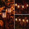 1-Pack Black ABS Solar Flickering Flame Torch Lights Outdoor Waterproof Garden Decor