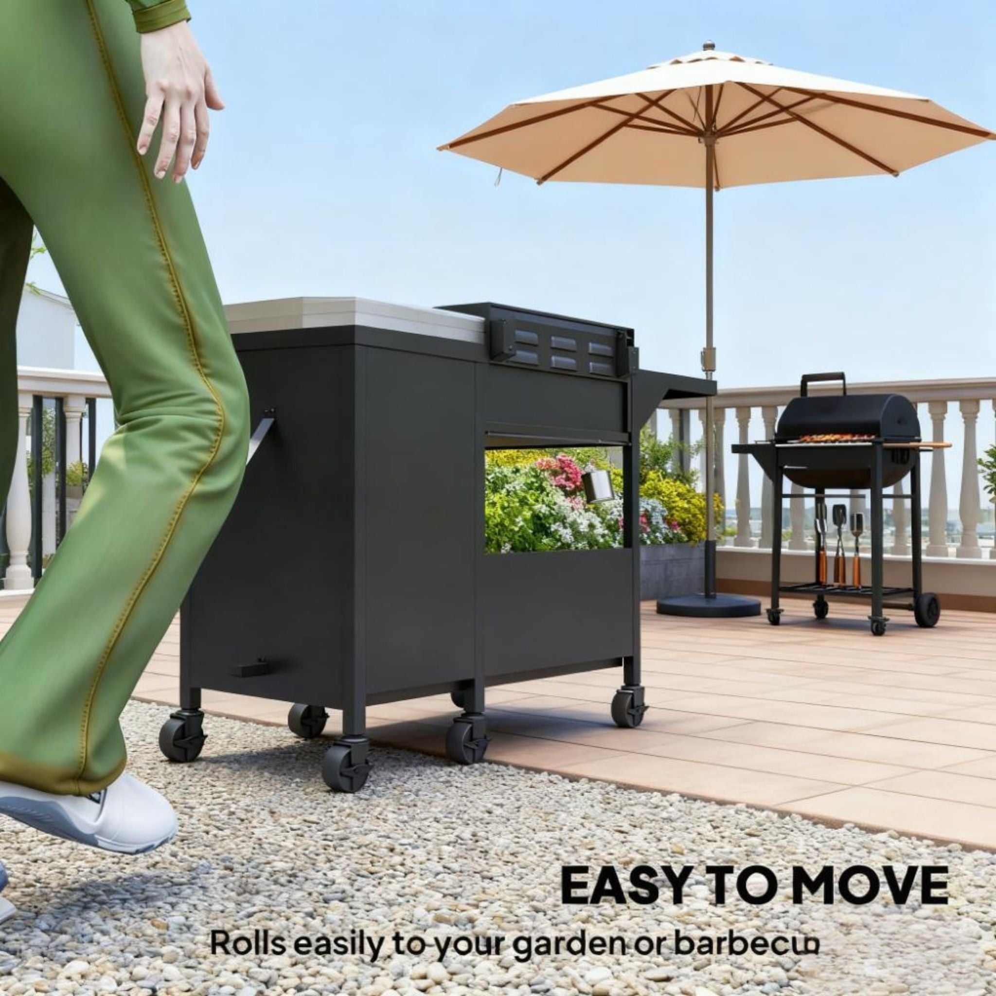 15K BTU Barbecue Propane Liquid Propane Grill With Side Burner