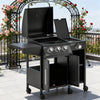 15K BTU Barbecue Propane Liquid Propane Grill With Side Burner