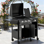 15K BTU Barbecue Propane Liquid Propane Grill With Side Burner