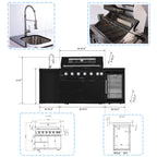 Avalon 43-Inch 6-Burner 85K BTU Outdoor BBQ Kitchen Grill Island