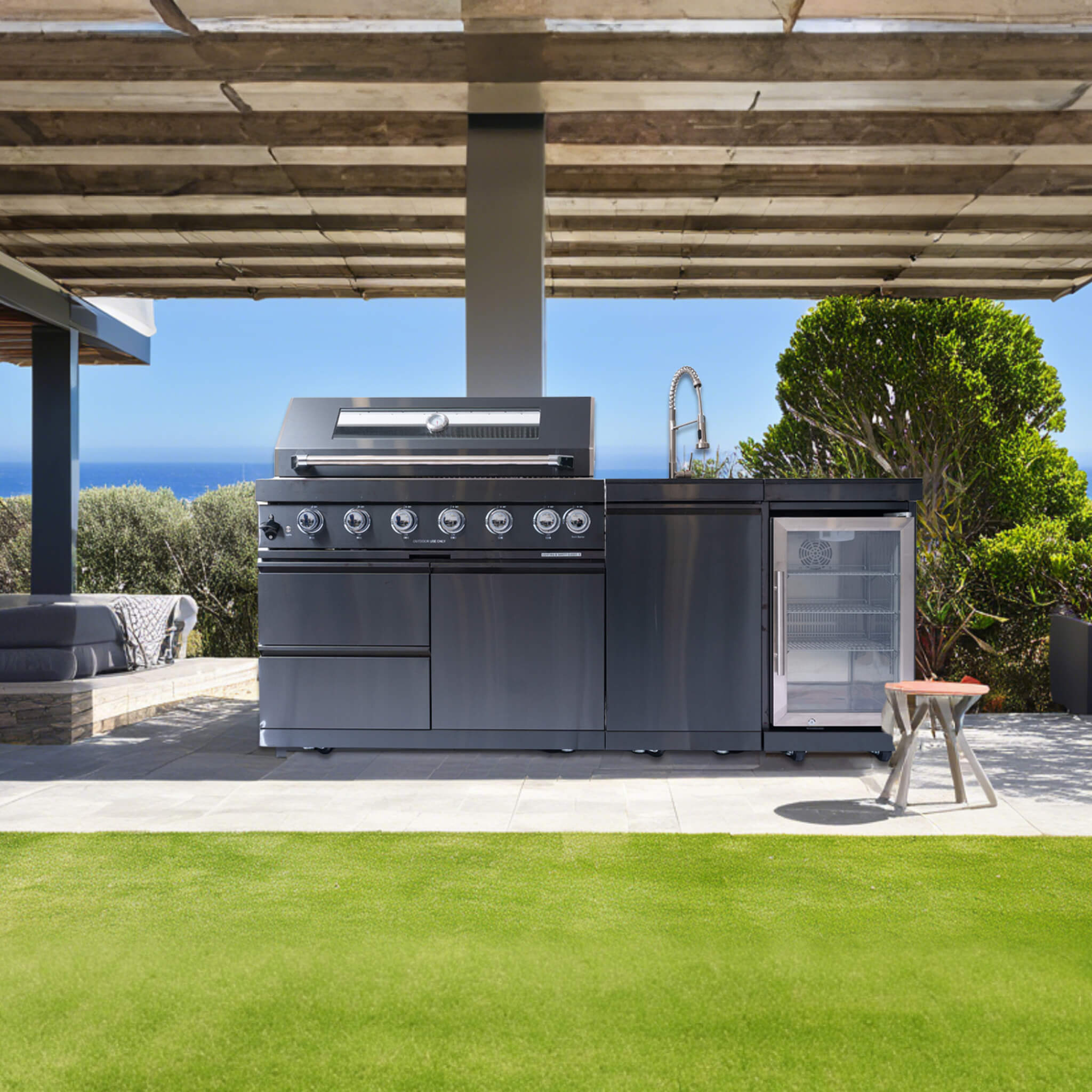 Avalon 43-Inch 6-Burner 85K BTU Outdoor BBQ Kitchen Grill Island