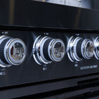 Premium Black Stainless Steel 4-Burner Liquid Propane Kitchen Grill Island With Rotisserie Kit
