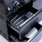 Premium Black Stainless Steel 4-Burner Liquid Propane Kitchen Grill Island With Rotisserie Kit