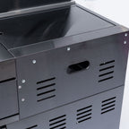 Premium Black Stainless Steel 4-Burner Liquid Propane Kitchen Grill Island With Rotisserie Kit