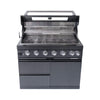 Black Stainless Steel 6-Burner Liquid Propane Kitchen Grill Island With Rotisserie Kit