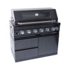 Black Stainless Steel 6-Burner Liquid Propane Kitchen Grill Island With Rotisserie Kit