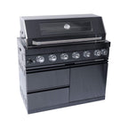 Black Stainless Steel 6-Burner Liquid Propane Kitchen Grill Island With Rotisserie Kit