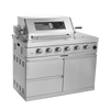 125" 10,8000 BTU 4-Burner Outdoor Kitchen Island Grill with Pizza Oven