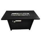 Outdoor Fire Table With Lid Fuel Versatility - Black