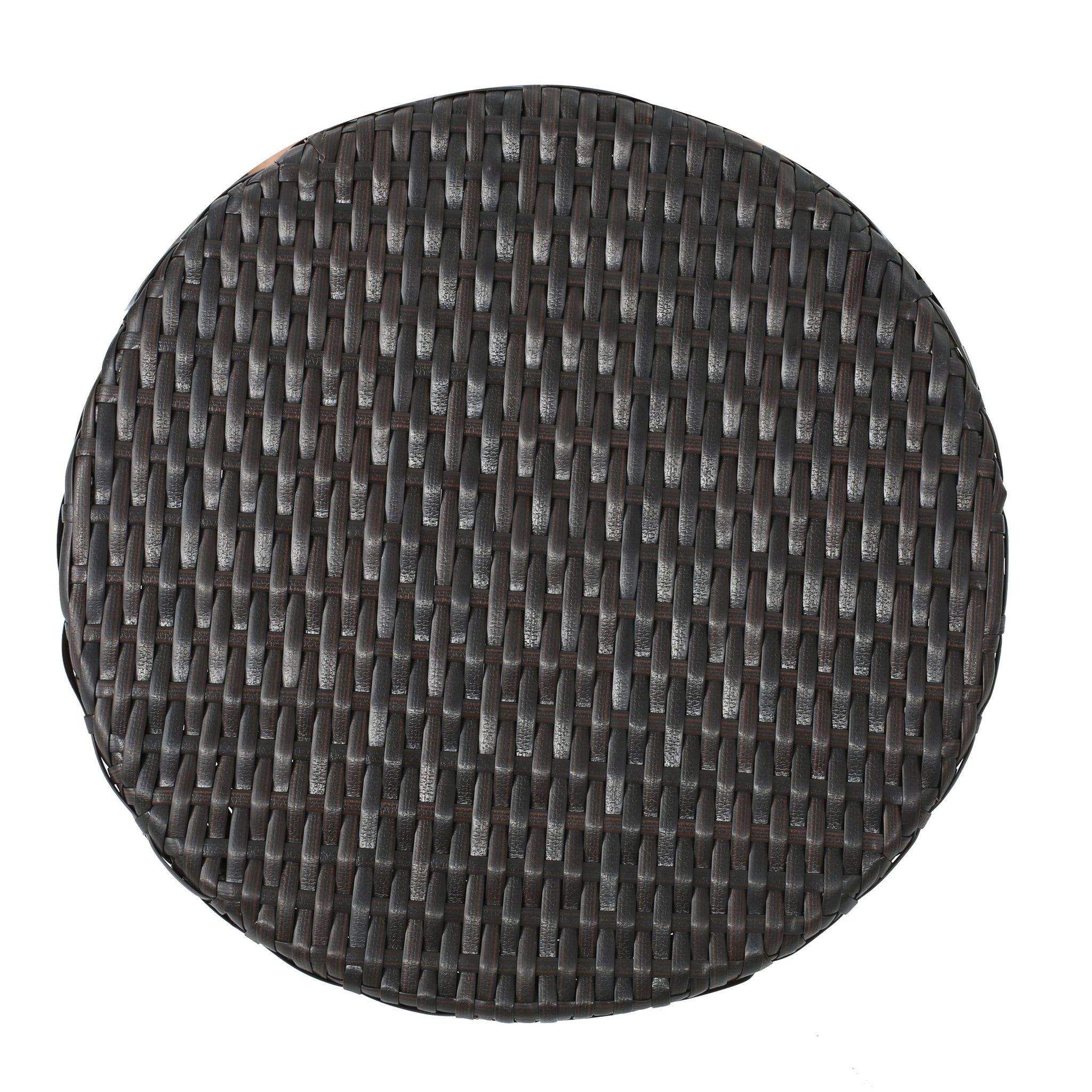 Outdoor 16-Inch Multi-Brown Wicker Hourglass Side Table