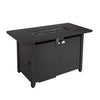 Outdoor Fire Table Durable Construction With Lid - Black