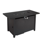 Outdoor Fire Table Durable Construction With Lid - Black