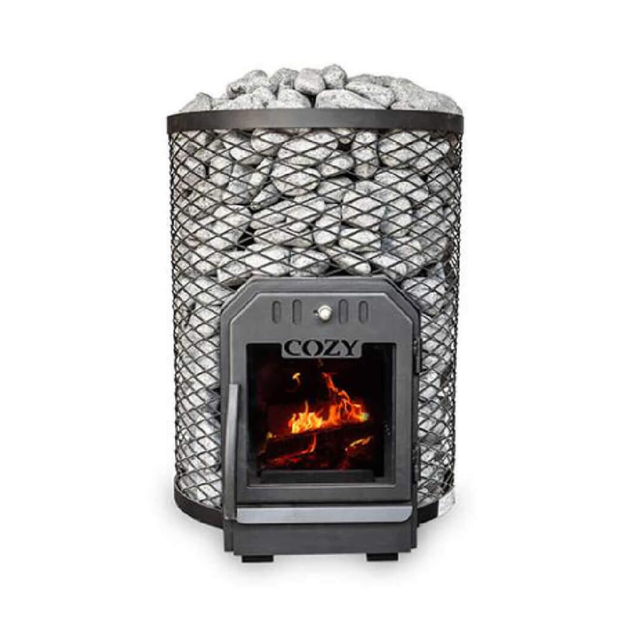 Floor Mount Wood-Burning Sauna Stove With Sauna Stones [COZY O]