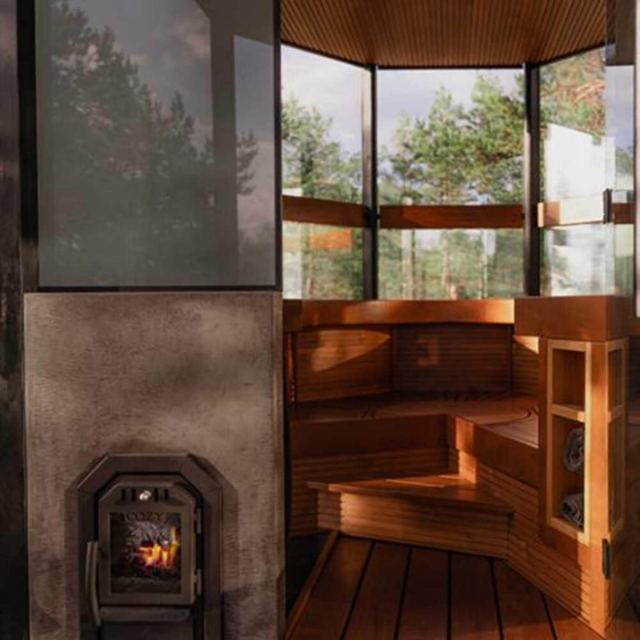 Thru-Wall Sauna Stove With Sauna Stones [COZY OG-TW]