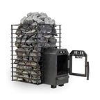 Quattro Thru-Wall Square Style Sauna Stove With Sauna Stones [COZY QUATTRO TW]