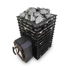 Quattro Thru-Wall Square Style Sauna Stove With Sauna Stones [COZY QUATTRO TW]