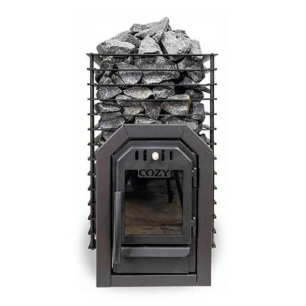 Quattro Thru-Wall Square Style Sauna Stove With Sauna Stones [COZY QUATTRO TW]