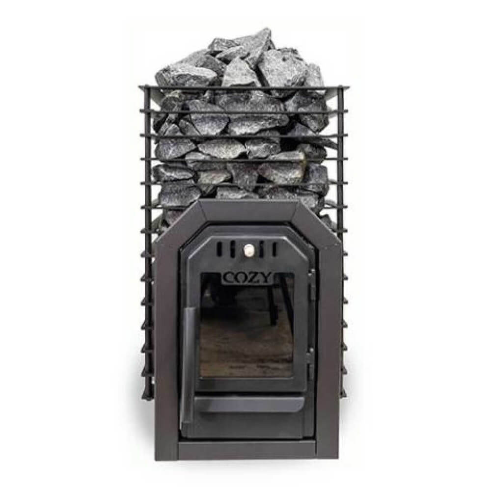Quattro Thru-Wall Square Style Sauna Stove With Sauna Stones [COZY QUATTRO TW]