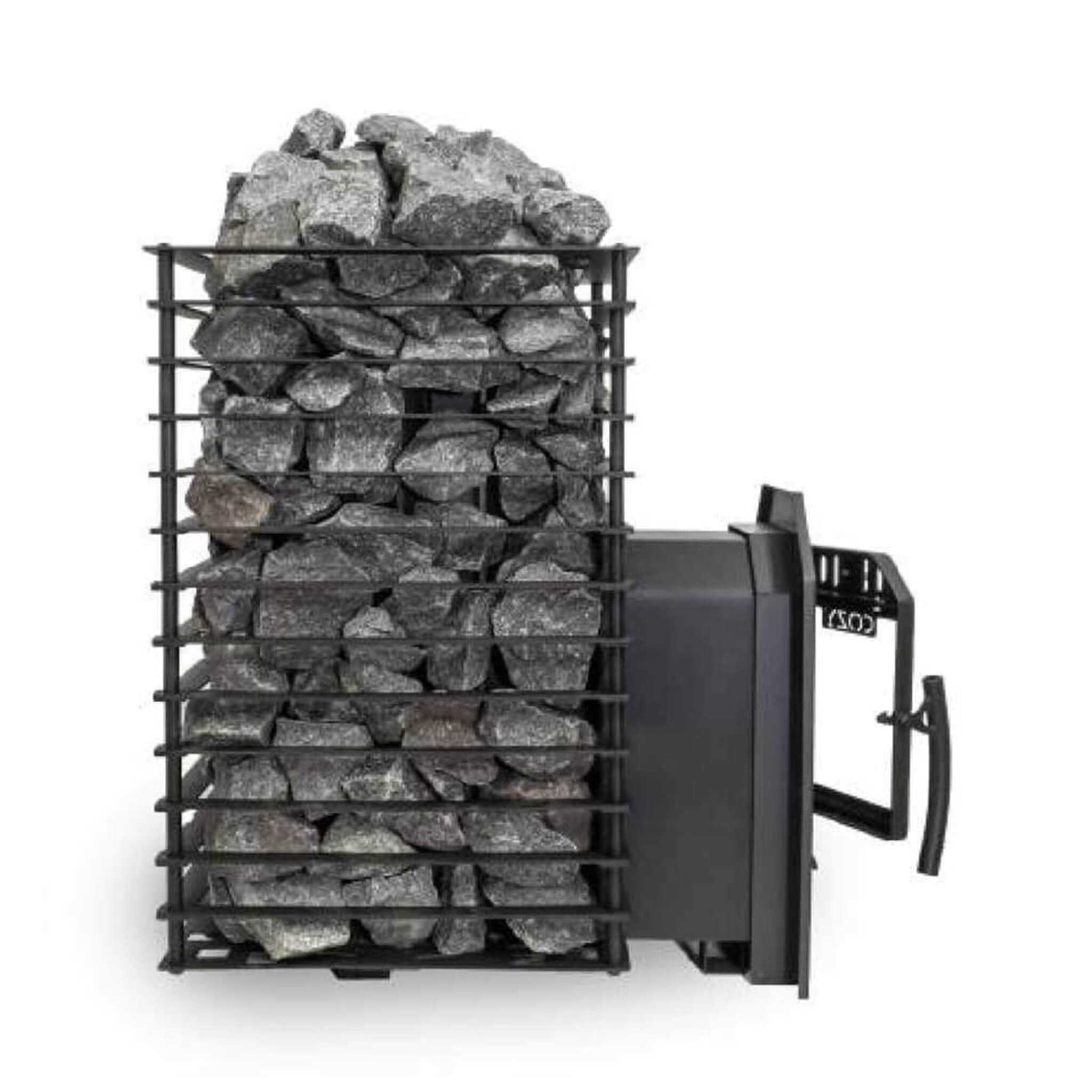 Quattro Thru-Wall Square Style Sauna Stove With Sauna Stones [COZY QUATTRO TW]