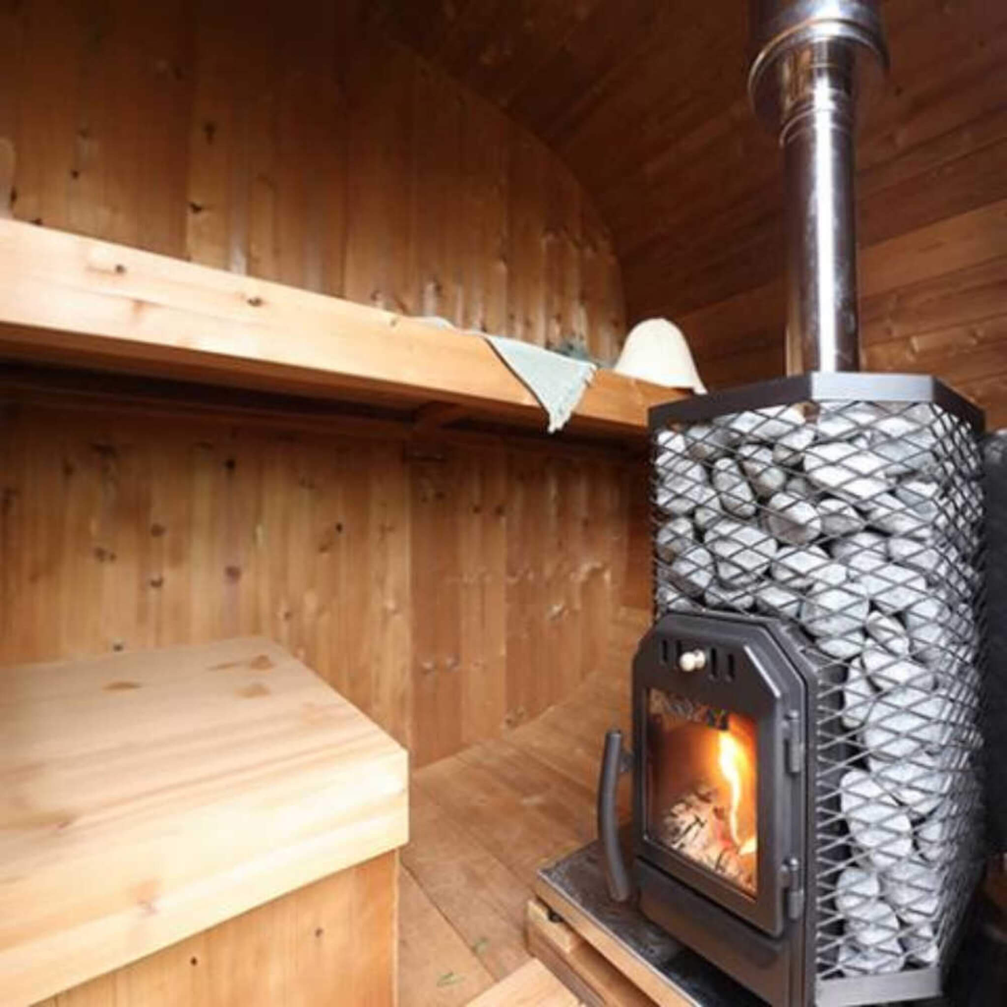 Wood-Burning Floor Mount Sauna Stove With Chimney Kit And Sauna Stones [COZY]