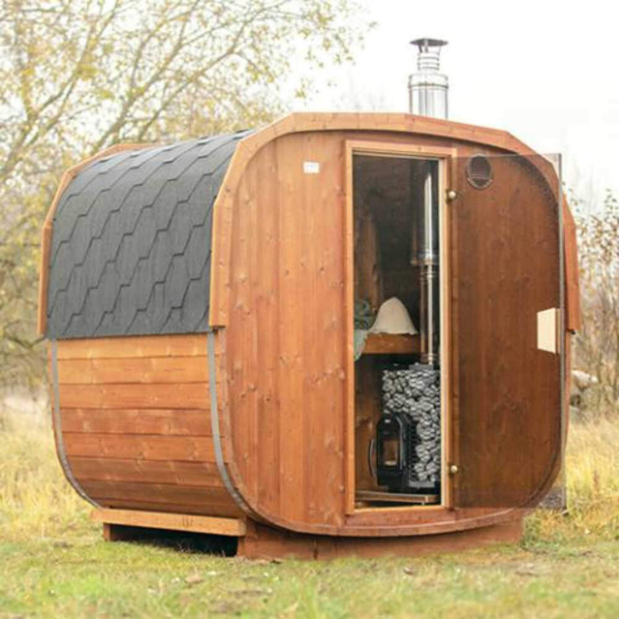 Wood-Burning Floor Mount Sauna Stove With Chimney Kit And Sauna Stones [COZY]