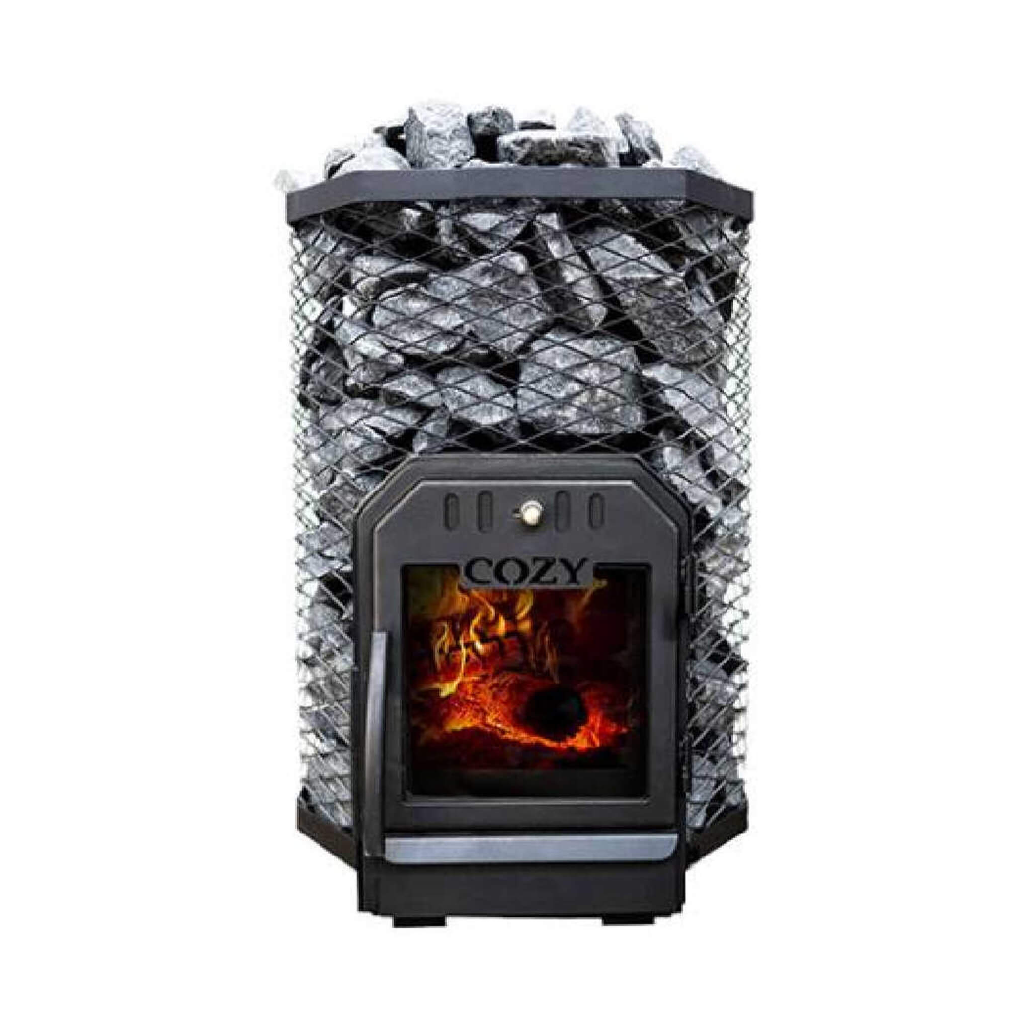 Wood-Burning Floor Mount Sauna Stove With Chimney Kit And Sauna Stones [COZY]