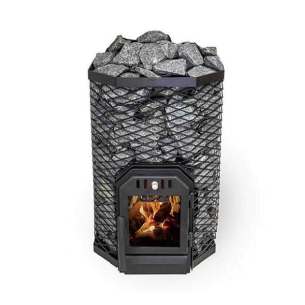 Wood-Burning Floor Mount Sauna Stove With Chimney Kit And Sauna Stones [COZY]