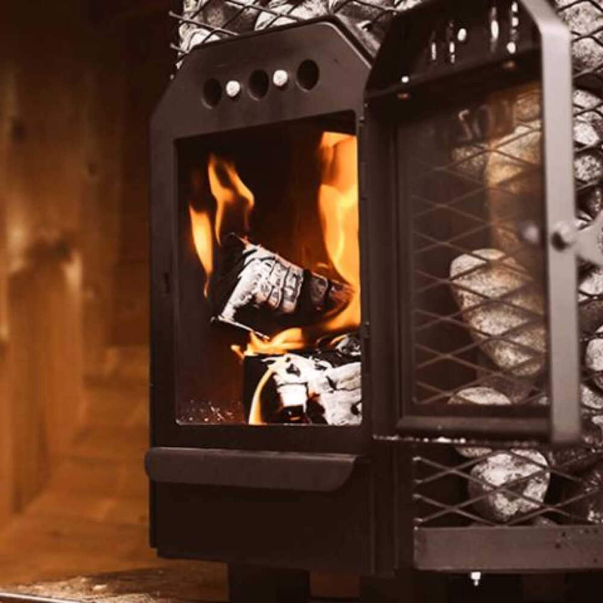 Wood-Burning Floor Mount Sauna Stove With Chimney Kit And Sauna Stones [COZY]