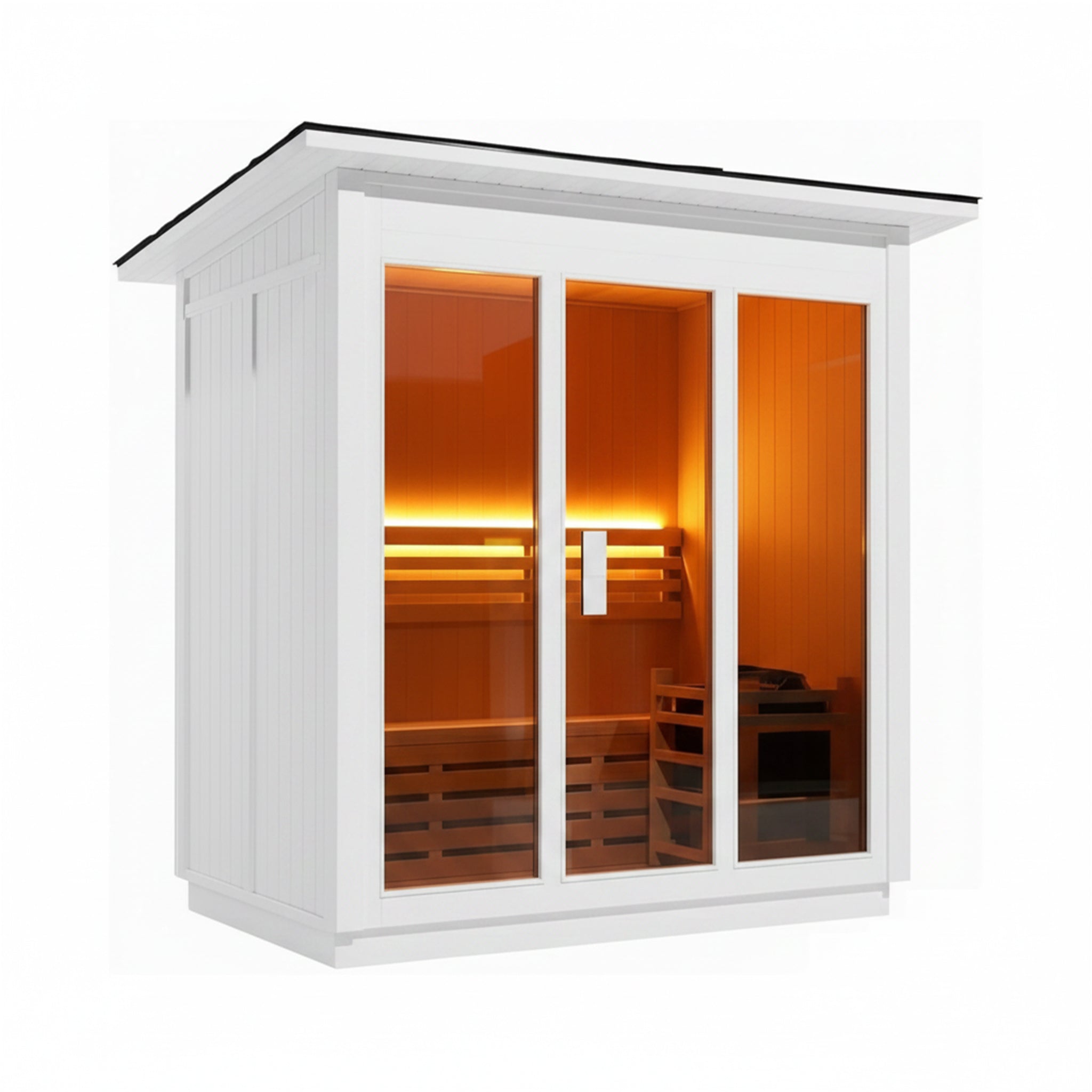 Custom 8-Person Luxury Canadian Red Cedar Outdoor Steam Sauna