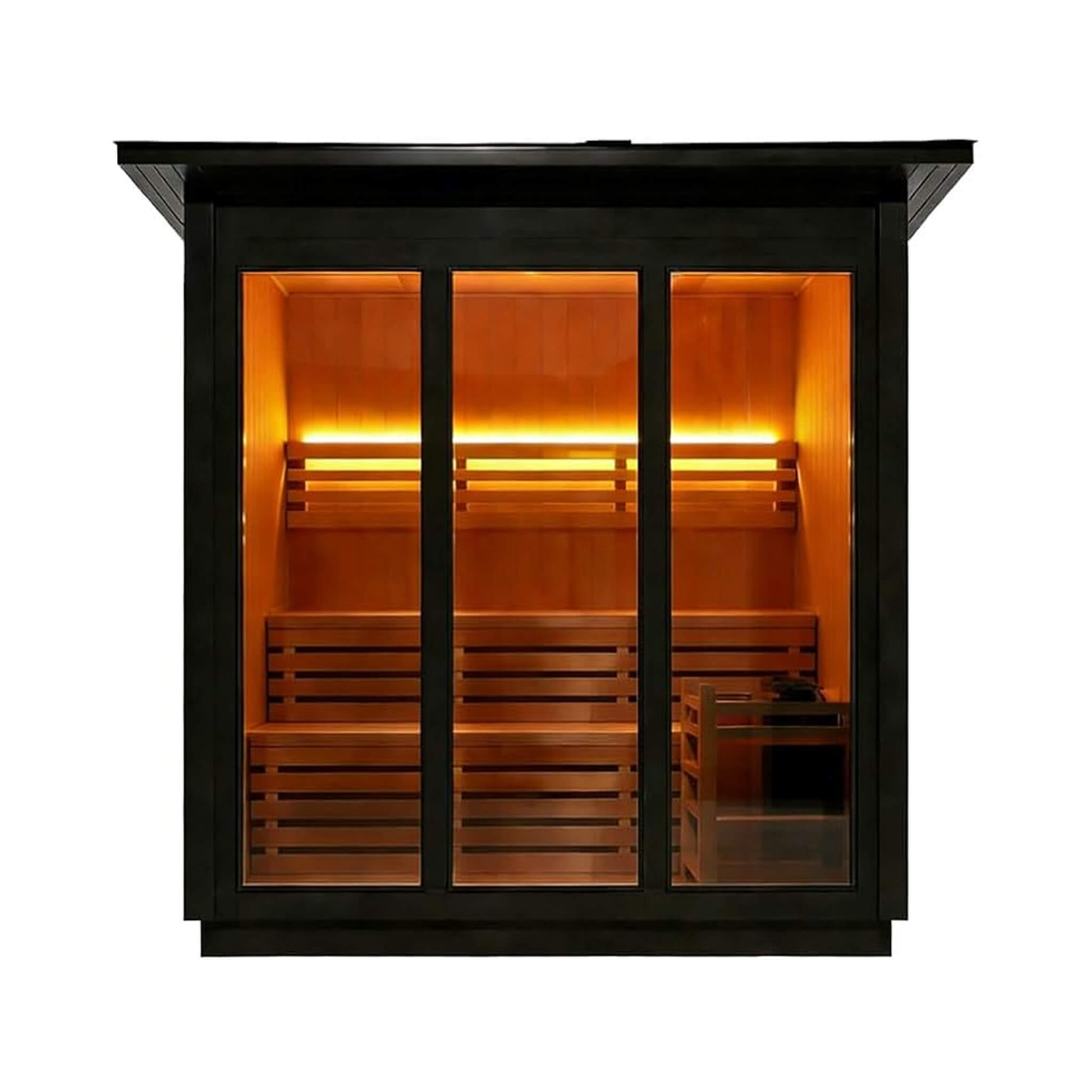 Custom 8-Person Luxury Canadian Red Cedar Outdoor Steam Sauna