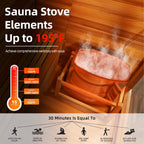 Custom 6-Person Luxury Canadian Red Cedar Outdoor Steam Sauna With Heater And Stones [Made-To-Order]