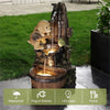 Luxenhome Outdoor Water Fountain, 25 Inch Whimsical Puppy Dog Resin Water Fountains Indoor with LED Lights