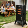 Electric Smoker with Cover, LED Display Build in Meat Probe Large Capacity BBQ Smokers, 4 Racks Smoke More with 633 Sq in Cooking Area, Black