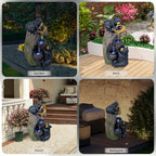 Bear Outdoor Water Fountain with LED Lights | 23.62"