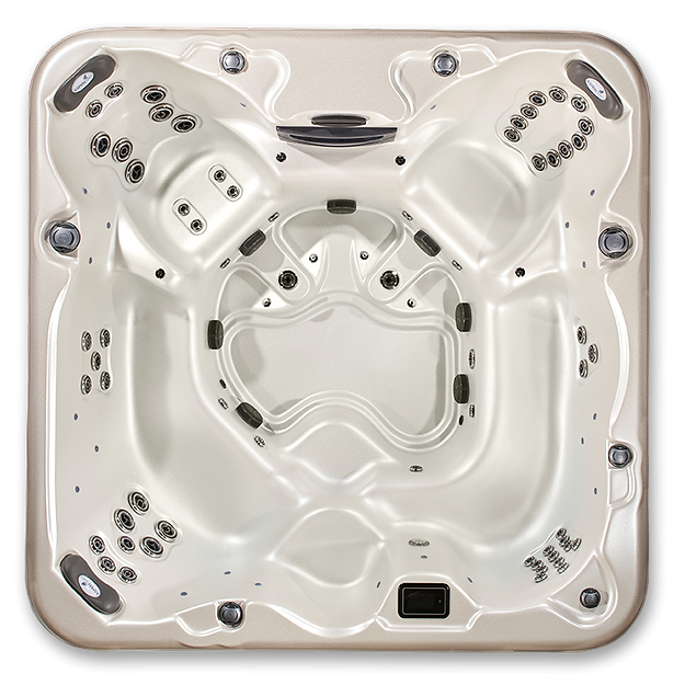 Arcadia Luxury Hot Tub - 7-Person Spa with Dual Captains Chairs & Open Foot-well, 8' Design
