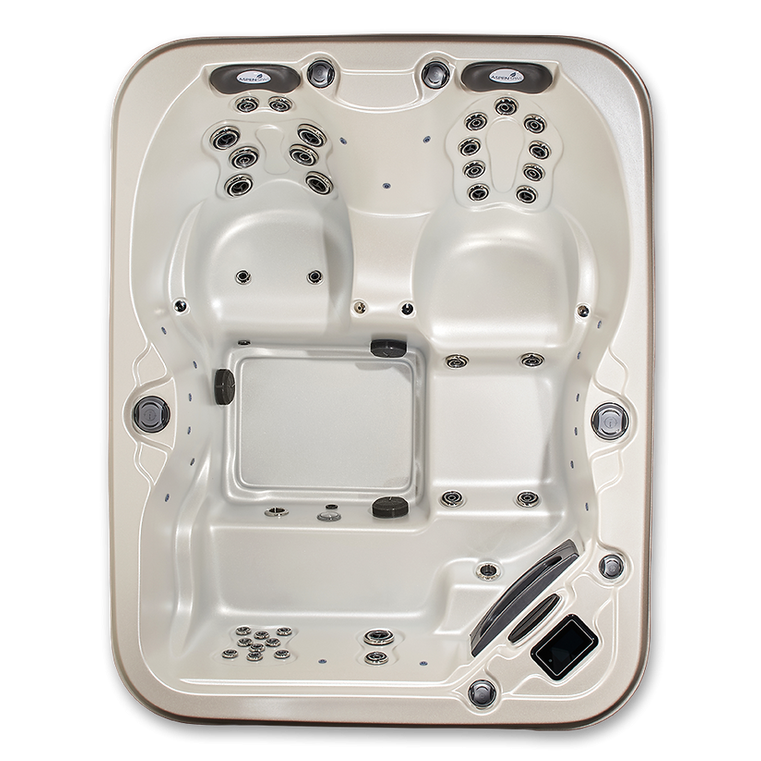 Quattro Hot Tub 4-Person Spa - Compact Design with Lounger and Captains Chair